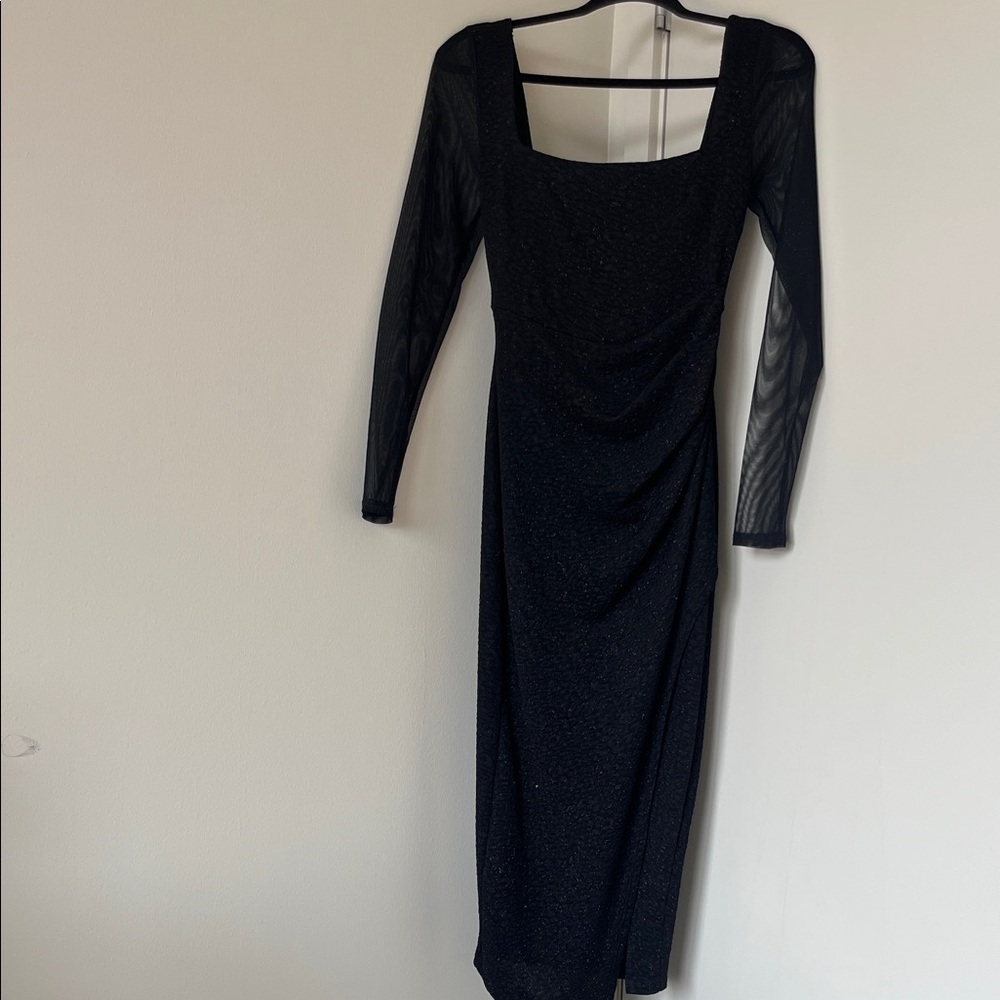 Windsor Black Long Sleeve Glitter Dress